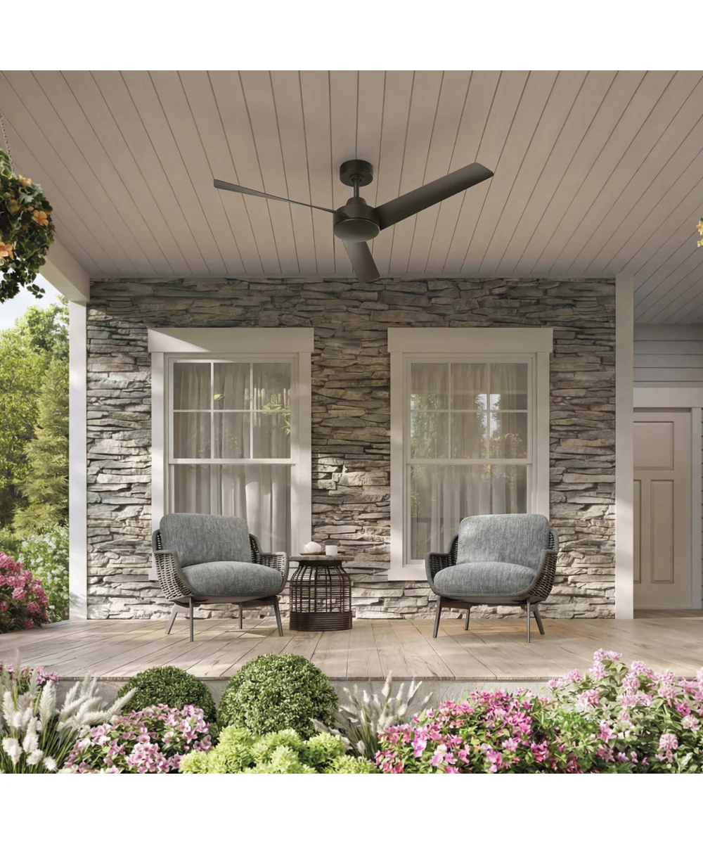 Rizo 52-in. 3-Blade Modern Ceiling Fan Matte Black - Image 2