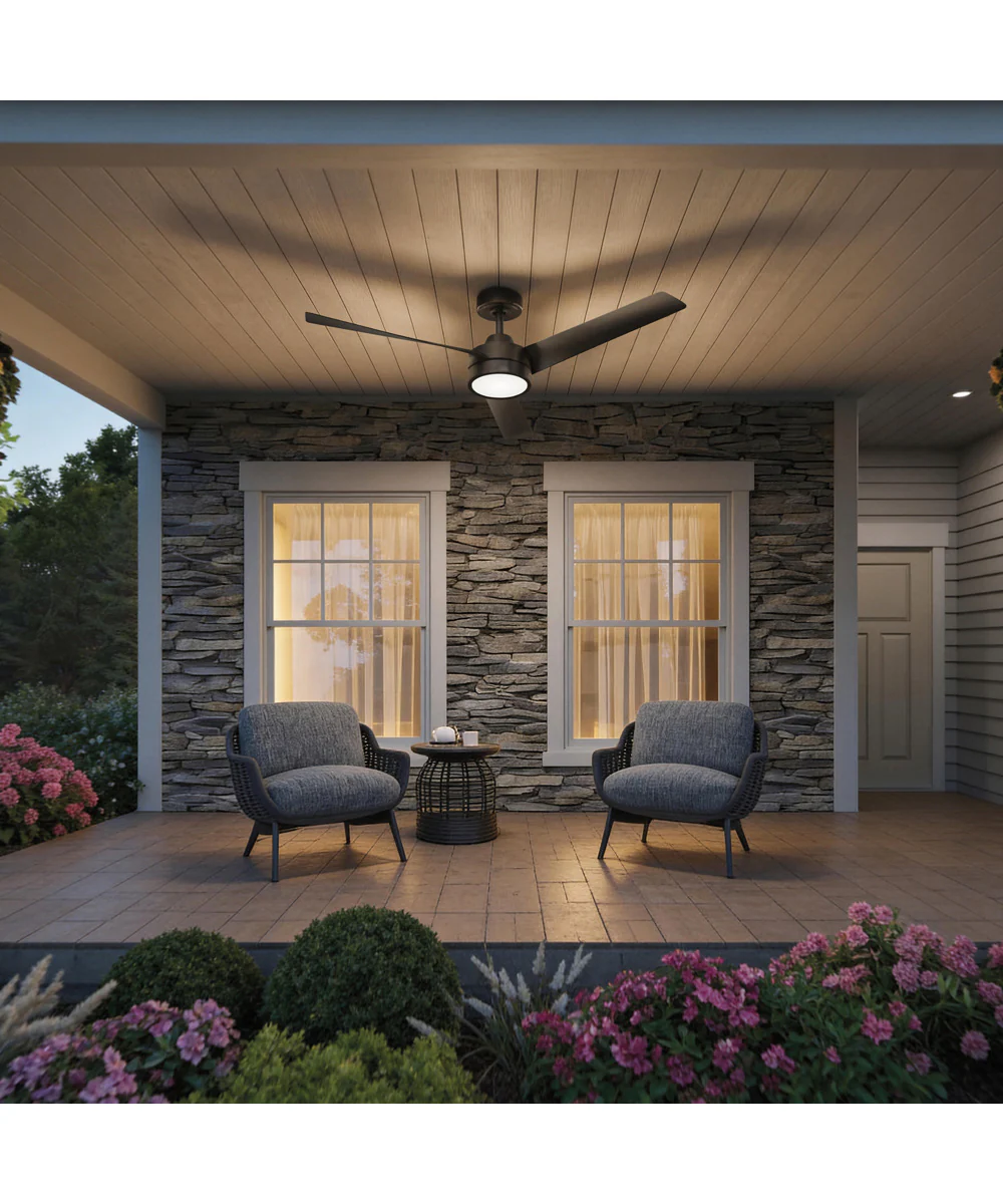 Rizo 52-in. 3-Blade Modern Ceiling Fan Matte Black - Image 7
