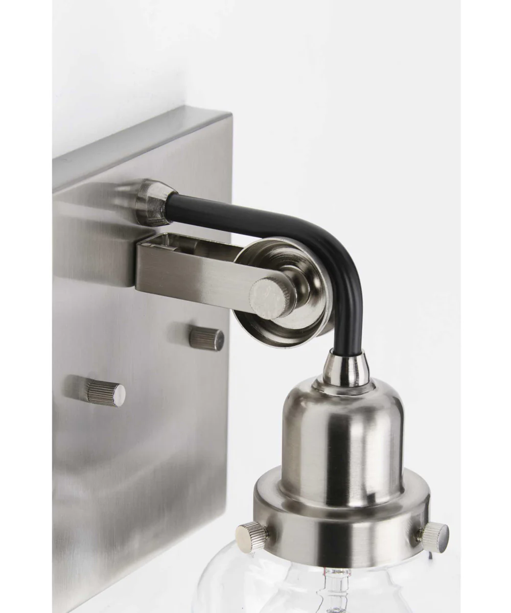 Rushton 1-Light Clear Glass Farmhouse Bath Vanity Light Brushed Nickel - Image 7