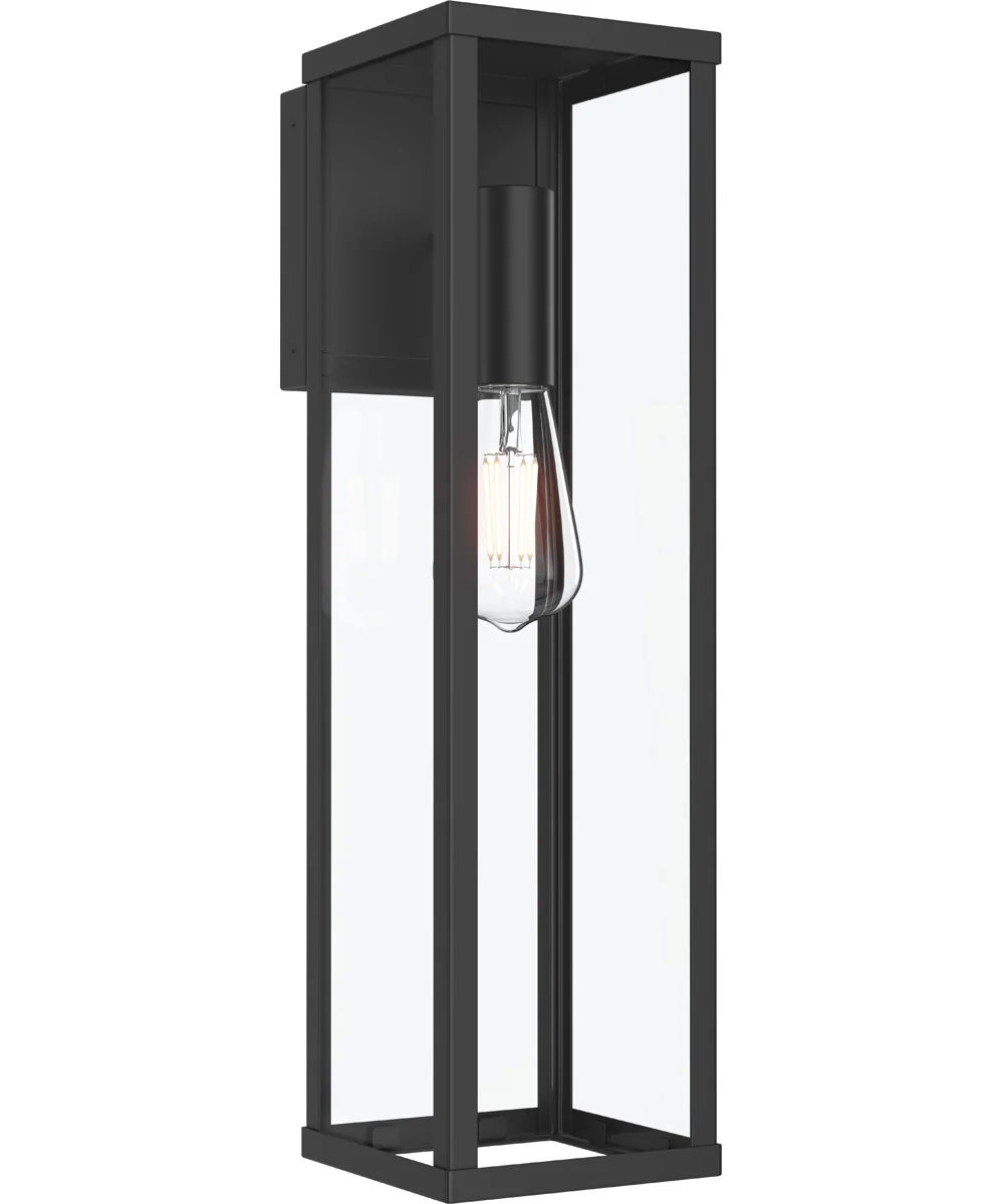 Ryle 1-Light Extra Large Wall Lantern with Clear Glass Panels Matte Black