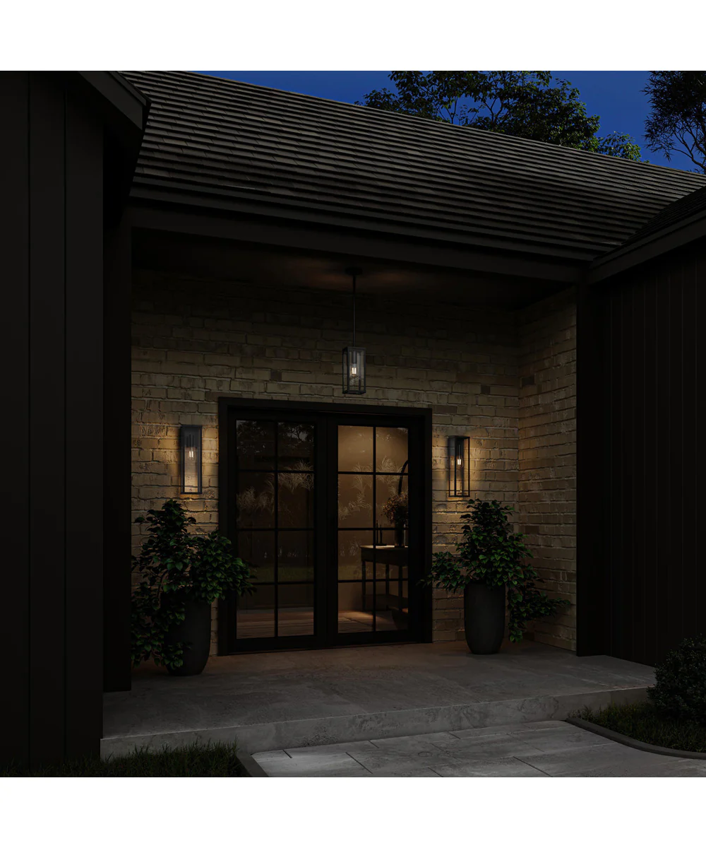 Ryle 1-Light Extra Large Wall Lantern with Clear Glass Panels Matte Black - Image 3