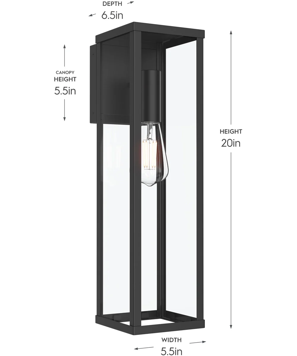 Ryle 1-Light Extra Large Wall Lantern with Clear Glass Panels Matte Black - Image 4