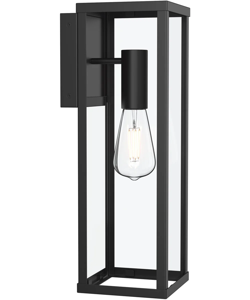 Ryle 1-Light Large Wall Lantern with Clear Glass Panels Matte Black - Image 6