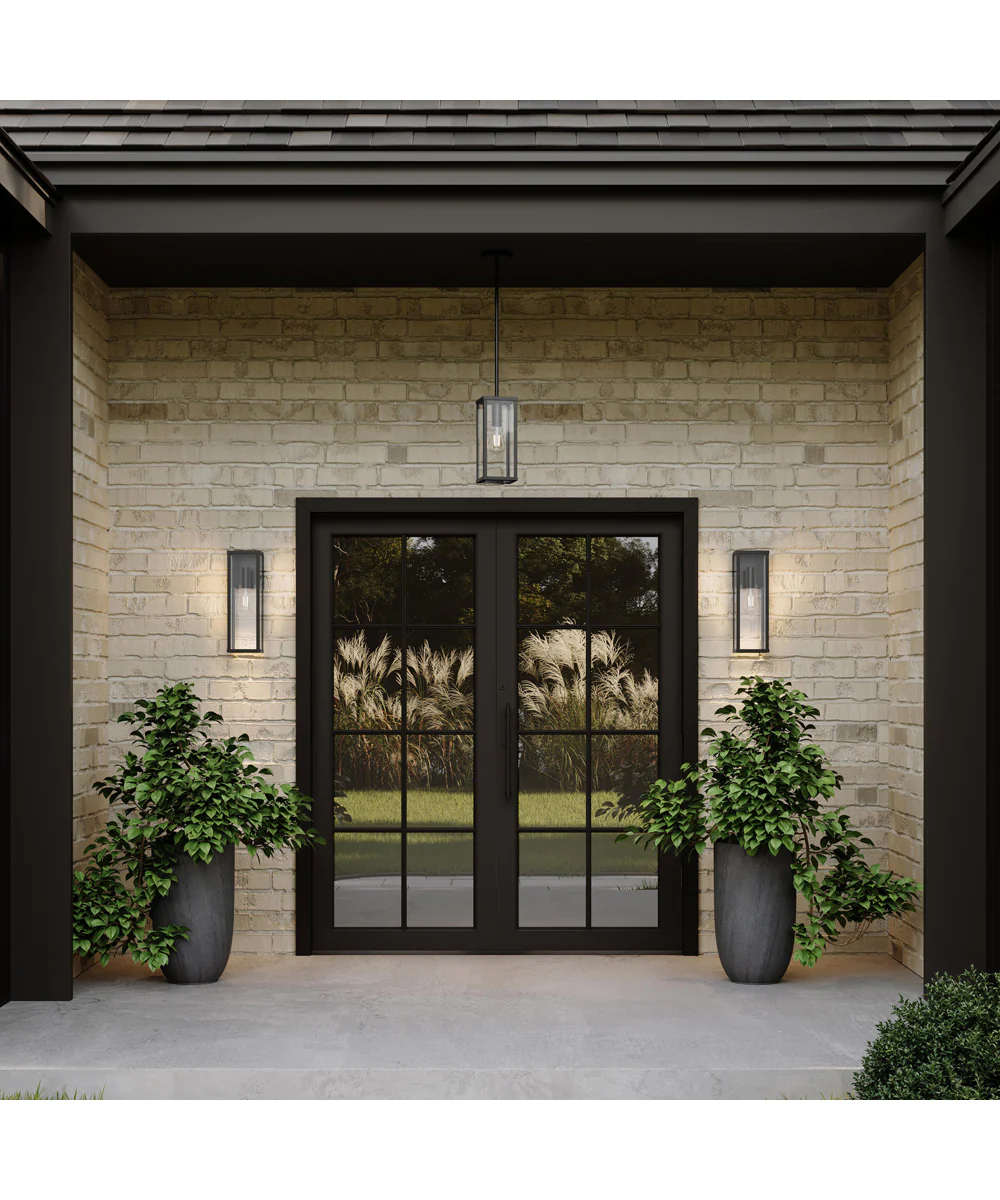 Ryle 1-Light Large Wall Lantern with Clear Glass Panels Matte Black - Image 9