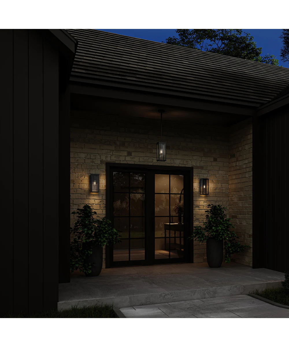 Ryle 1-Light Medium Wall Lantern with Clear Glass Panels Matte Black - Image 3