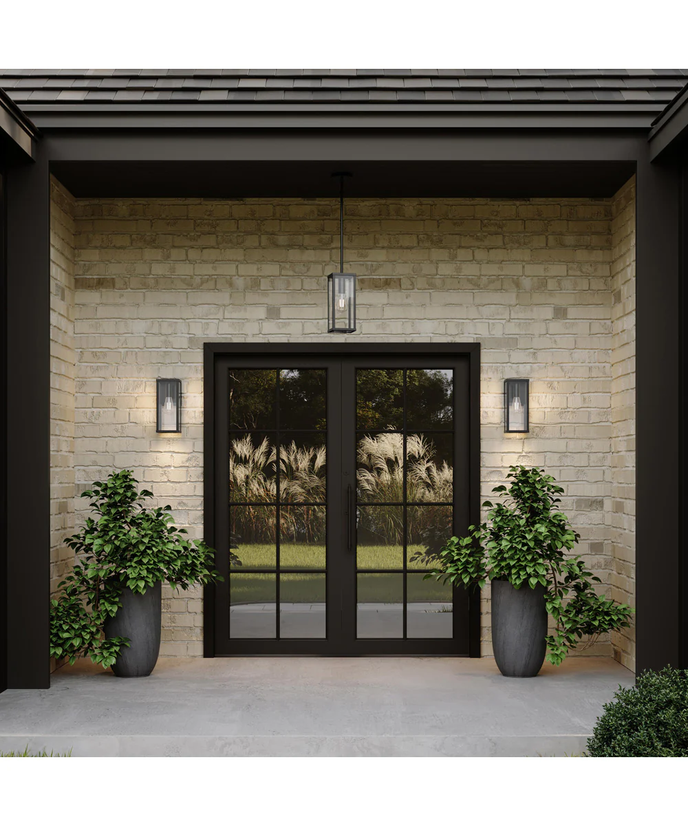 Ryle 1-Light Medium Wall Lantern with Clear Glass Panels Matte Black - Image 9