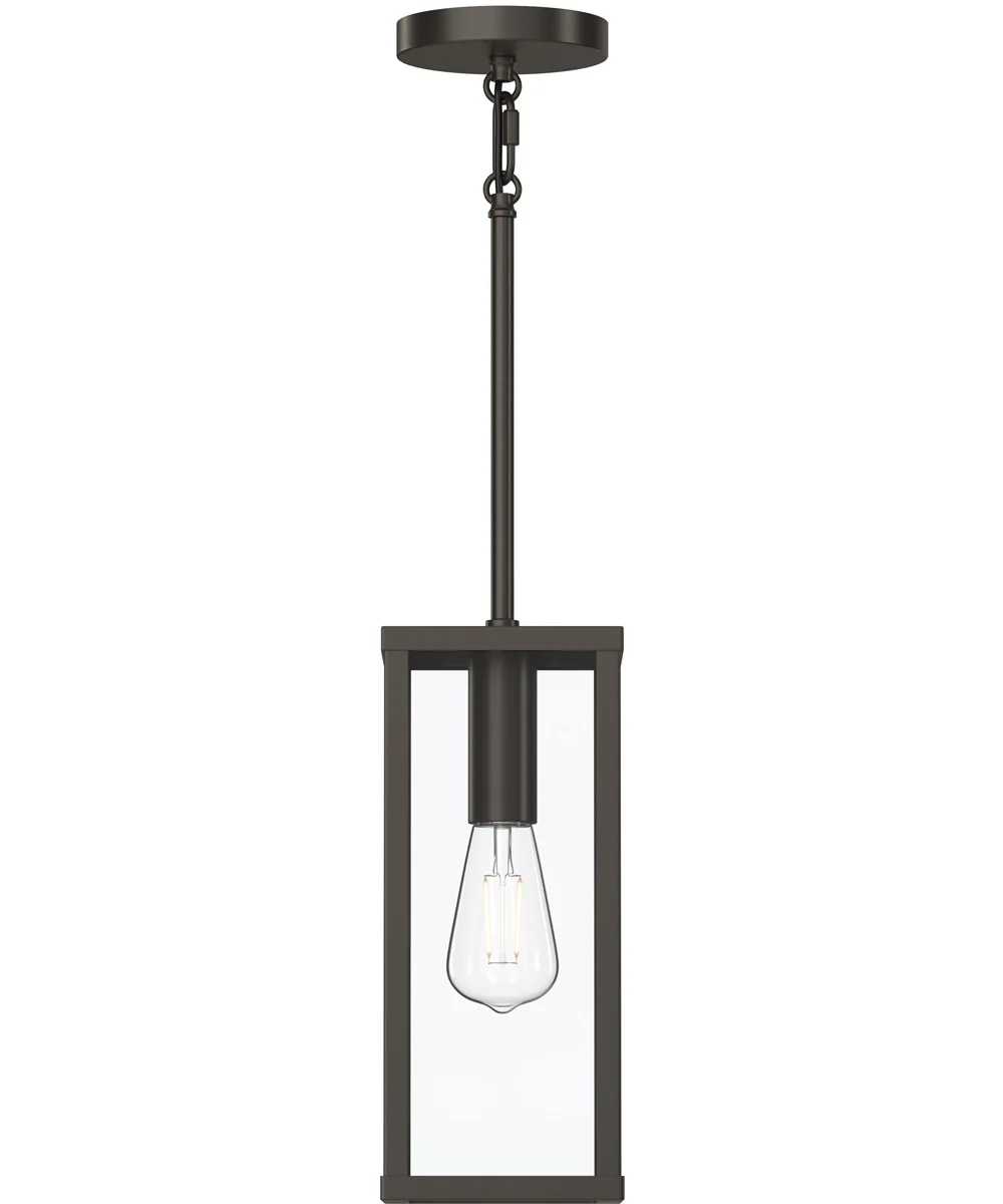 Ryle 1-Light Outdoor Pendant Light with Clear Glass Panels Antique Bronze - Image 3