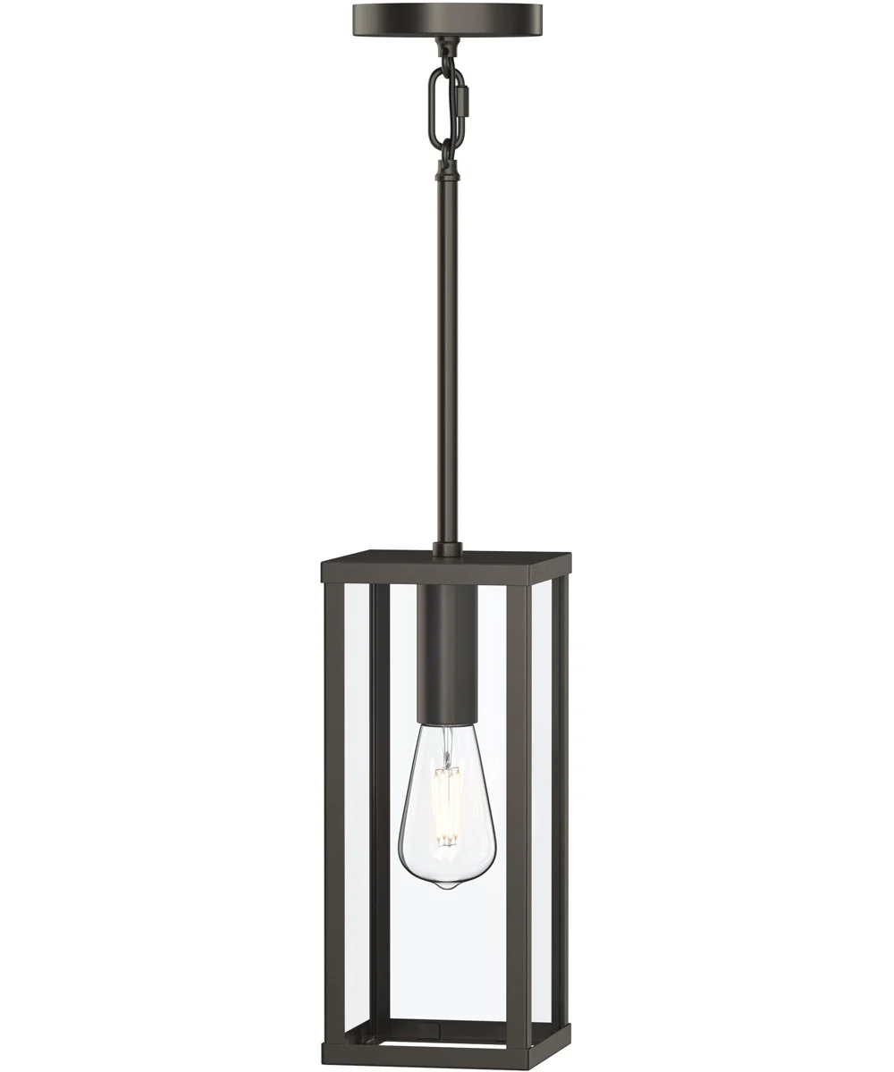 Ryle 1-Light Outdoor Pendant Light with Clear Glass Panels Antique Bronze - Image 4