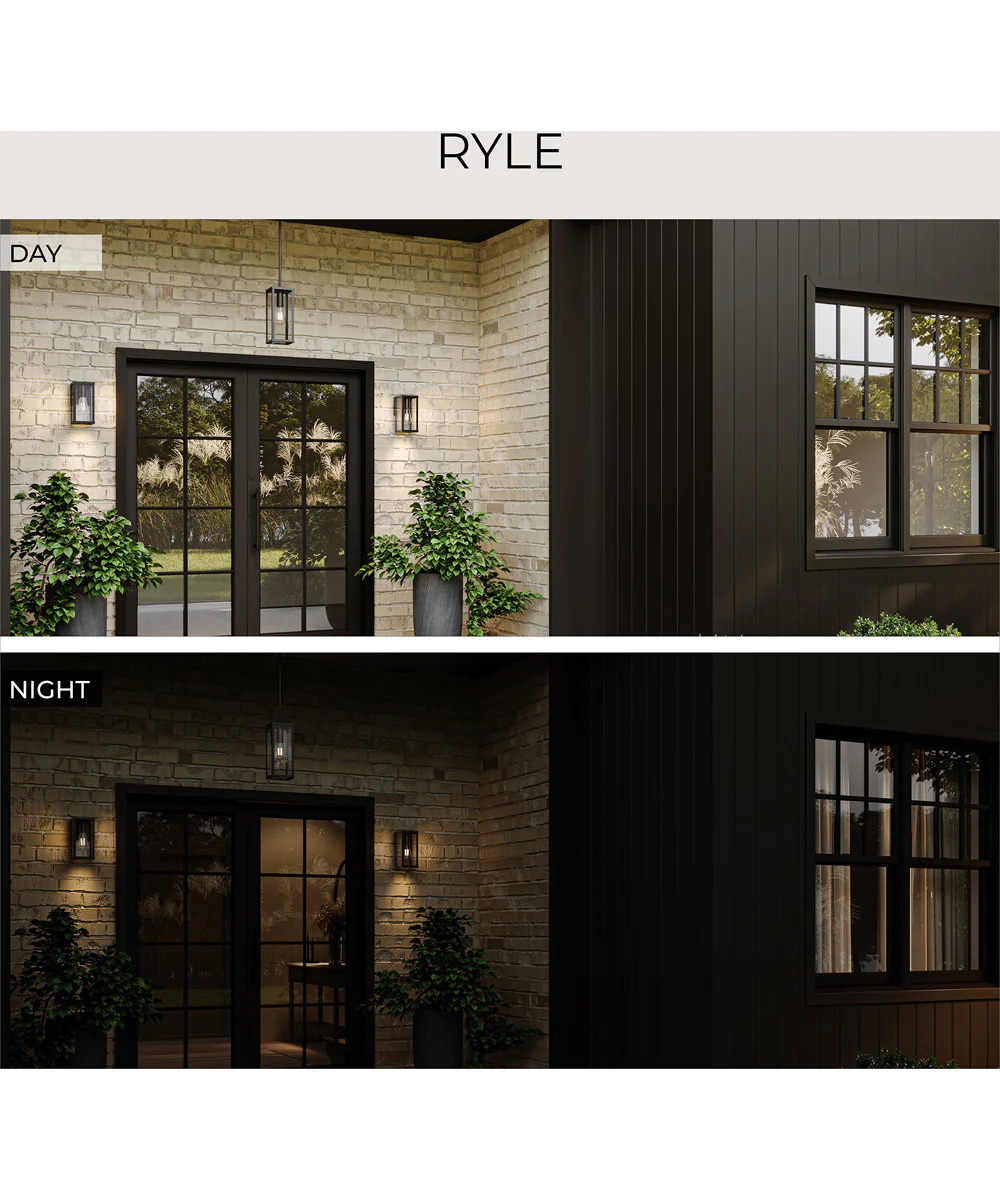 Ryle 1-Light Outdoor Pendant Light with Clear Glass Panels Antique Bronze - Image 6