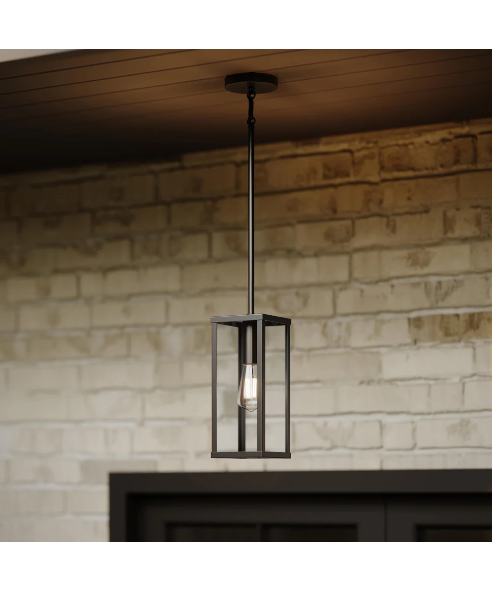 Ryle 1-Light Outdoor Pendant Light with Clear Glass Panels Antique Bronze - Image 7