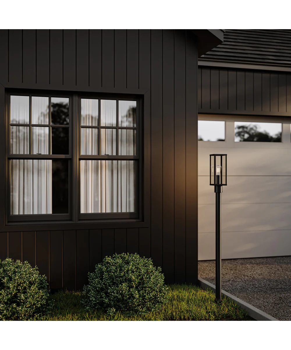 Ryle 1-Light Post Mount Lantern with Clear Glass Panels Matte Black - Image 3