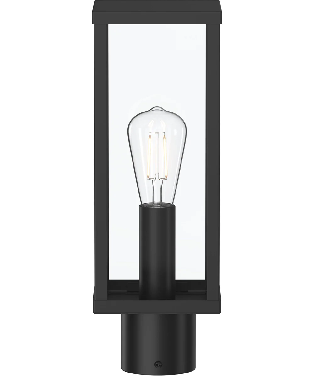 Ryle 1-Light Post Mount Lantern with Clear Glass Panels Matte Black - Image 5