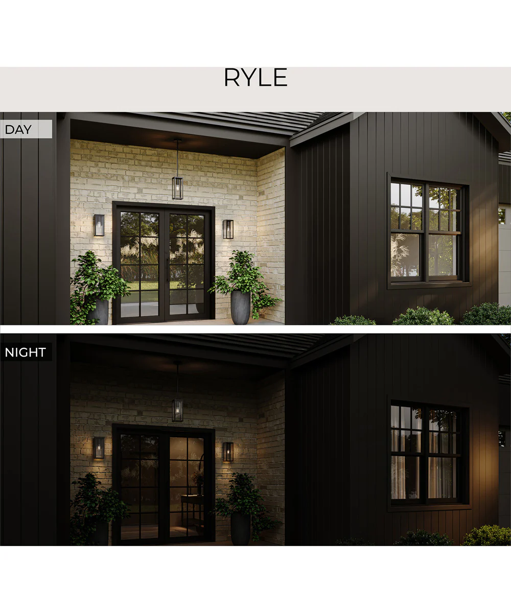 Ryle 1-Light Small Wall Lantern with Clear Glass Panels Antique Bronze - Image 8