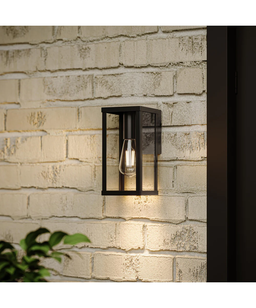 Ryle 1-Light Small Wall Lantern with Clear Glass Panels Matte Black - Image 11