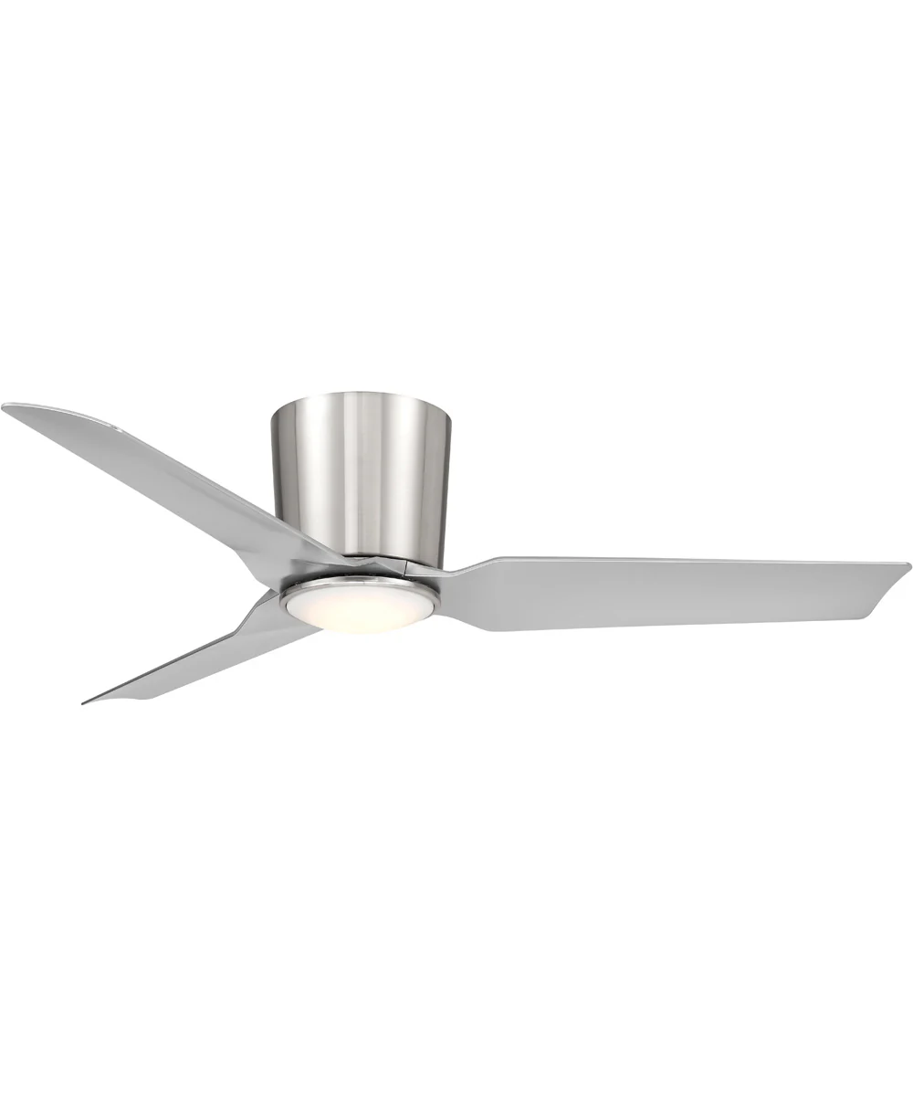 Rynn 48-in. 3-Blade Flush Mount Modern LED Ceiling Fan Brushed Nickel