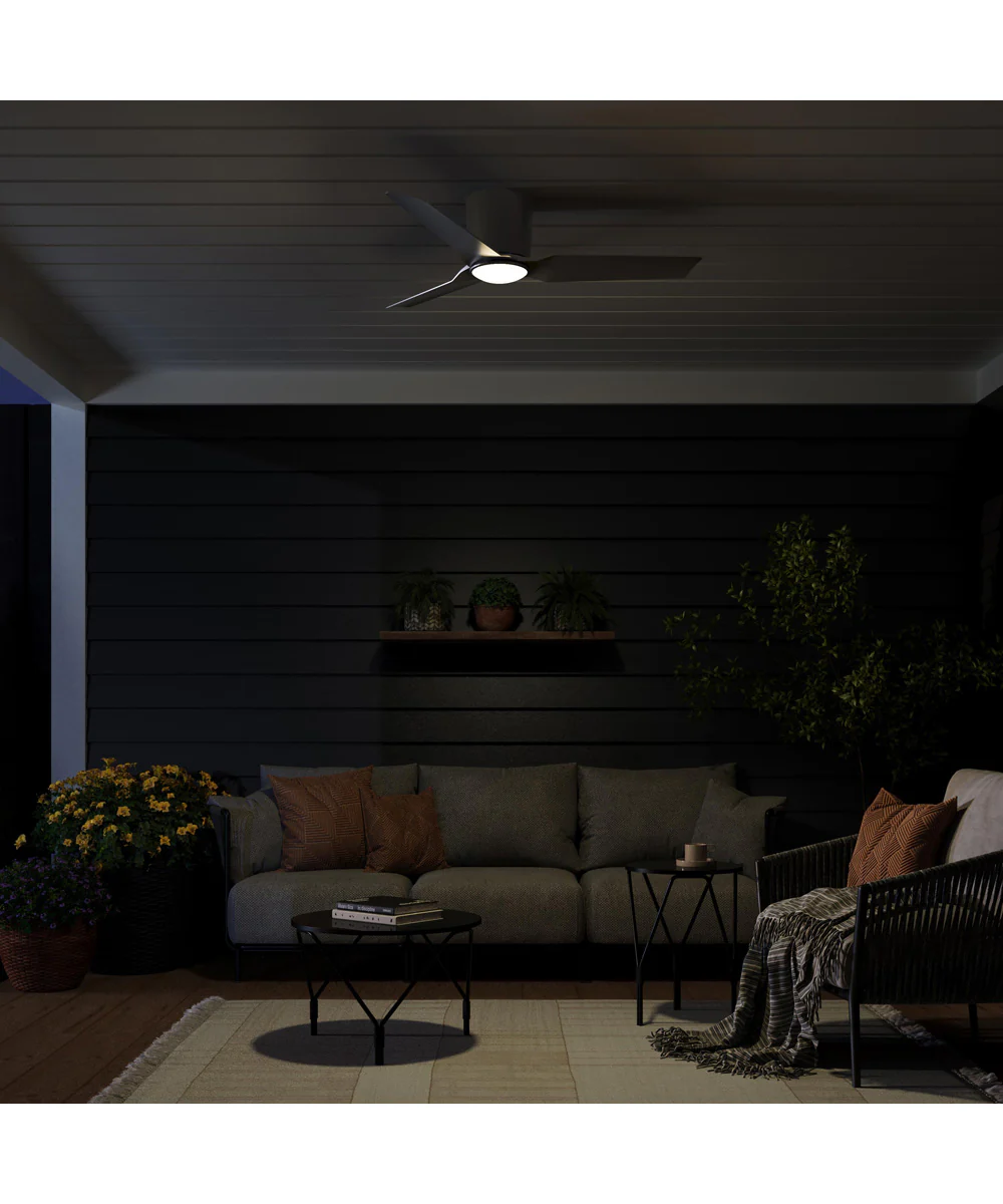 Rynn 48-in. 3-Blade Flush Mount Modern LED Ceiling Fan Brushed Nickel - Image 3