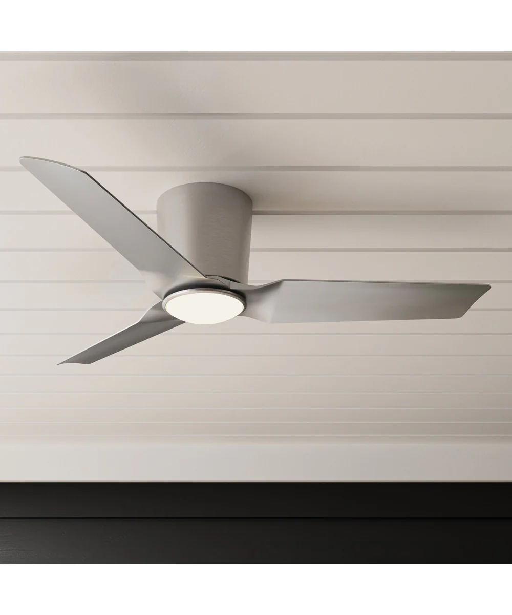 Rynn 48-in. 3-Blade Flush Mount Modern LED Ceiling Fan Brushed Nickel - Image 9