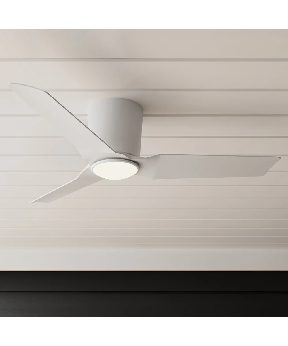 Rynn 48-in. 3-Blade Flush Mount Modern LED Ceiling Fan Matte White - Image 10