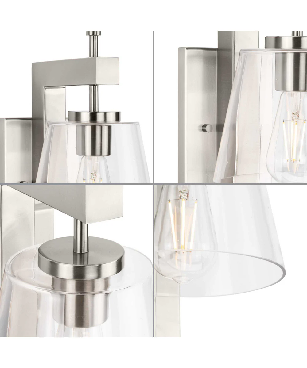 Saffert 1-Light New Traditional Clear Glass Wall Light Brushed Nickel - Image 2