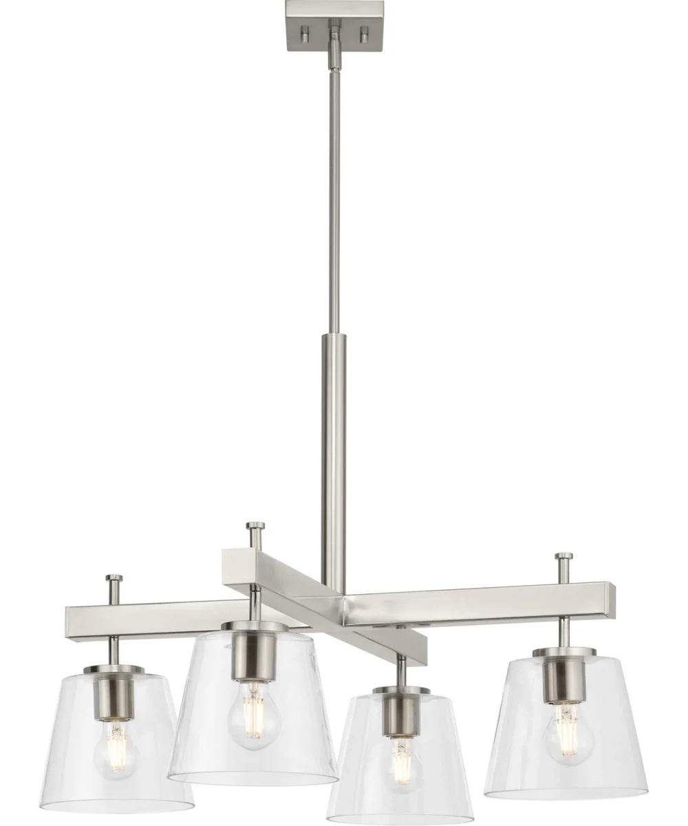 Saffert 4-Light New Traditional Clear Glass Chandelier Light Brushed Nickel - Image 2