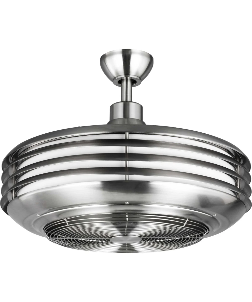 Sanford 24" Enclosed Indoor/Outdoor Ceiling Fan with LED Light Brushed Nickel