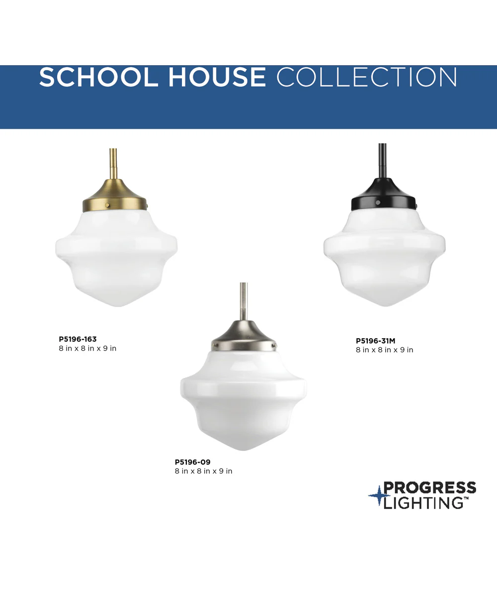 School House 1-Light Mini-Pendant Vintage Brass - Image 11