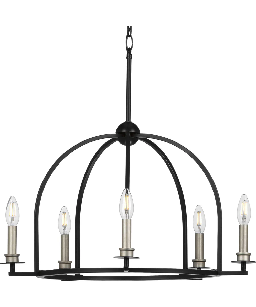 Seneca 5-Light Farmhouse Chandelier Light Matte Black - Image 2