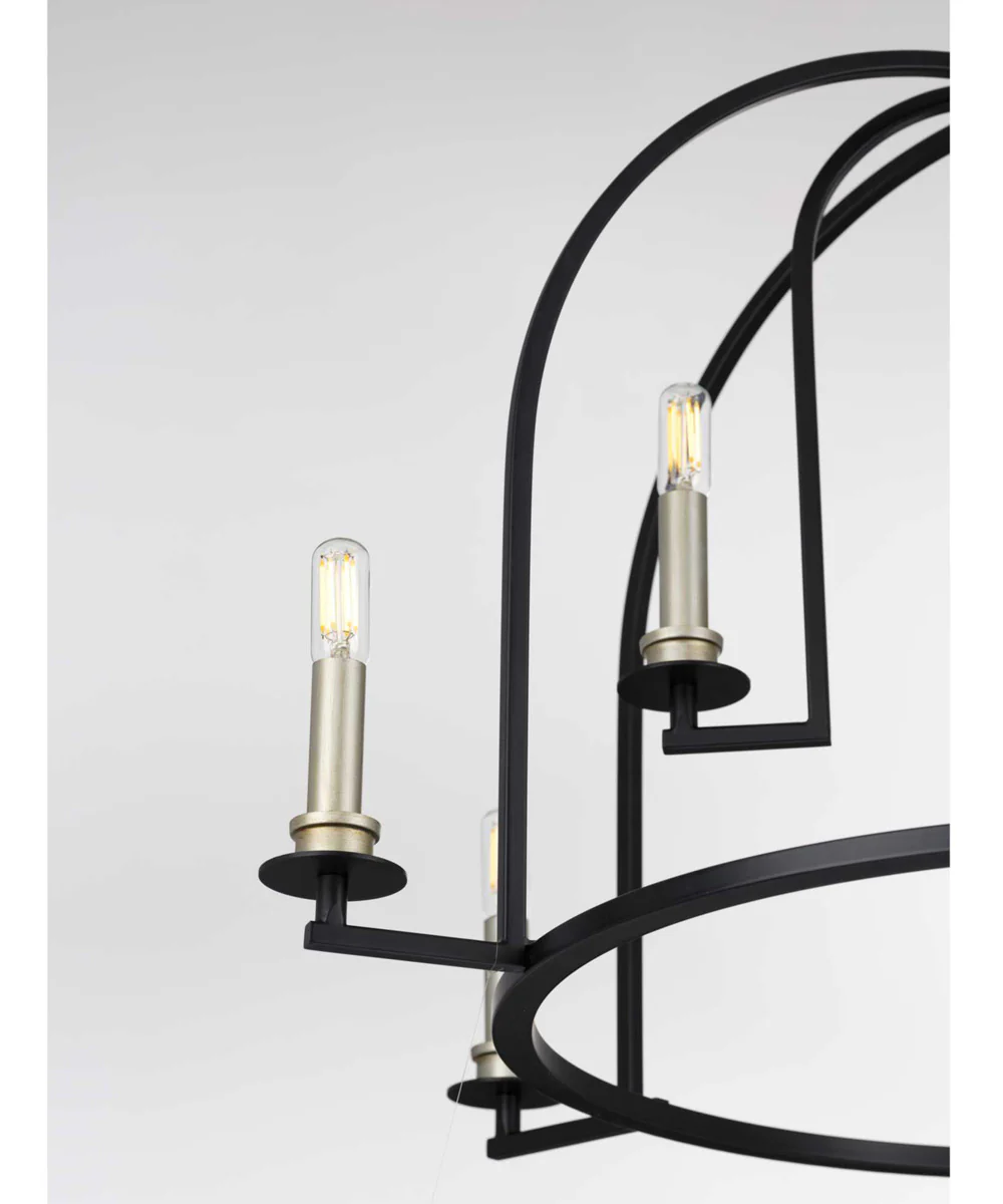 Seneca 9-Light Farmhouse Chandelier Light Matte Black - Image 2