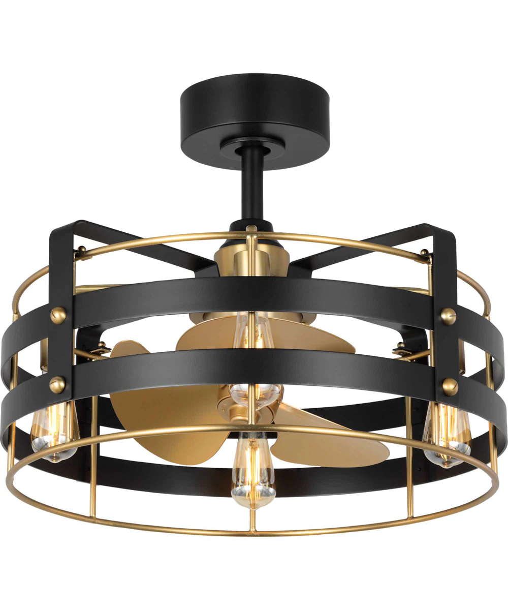 Sewell 24-in. 3-Blade Modern Ceiling Fan Matte Black