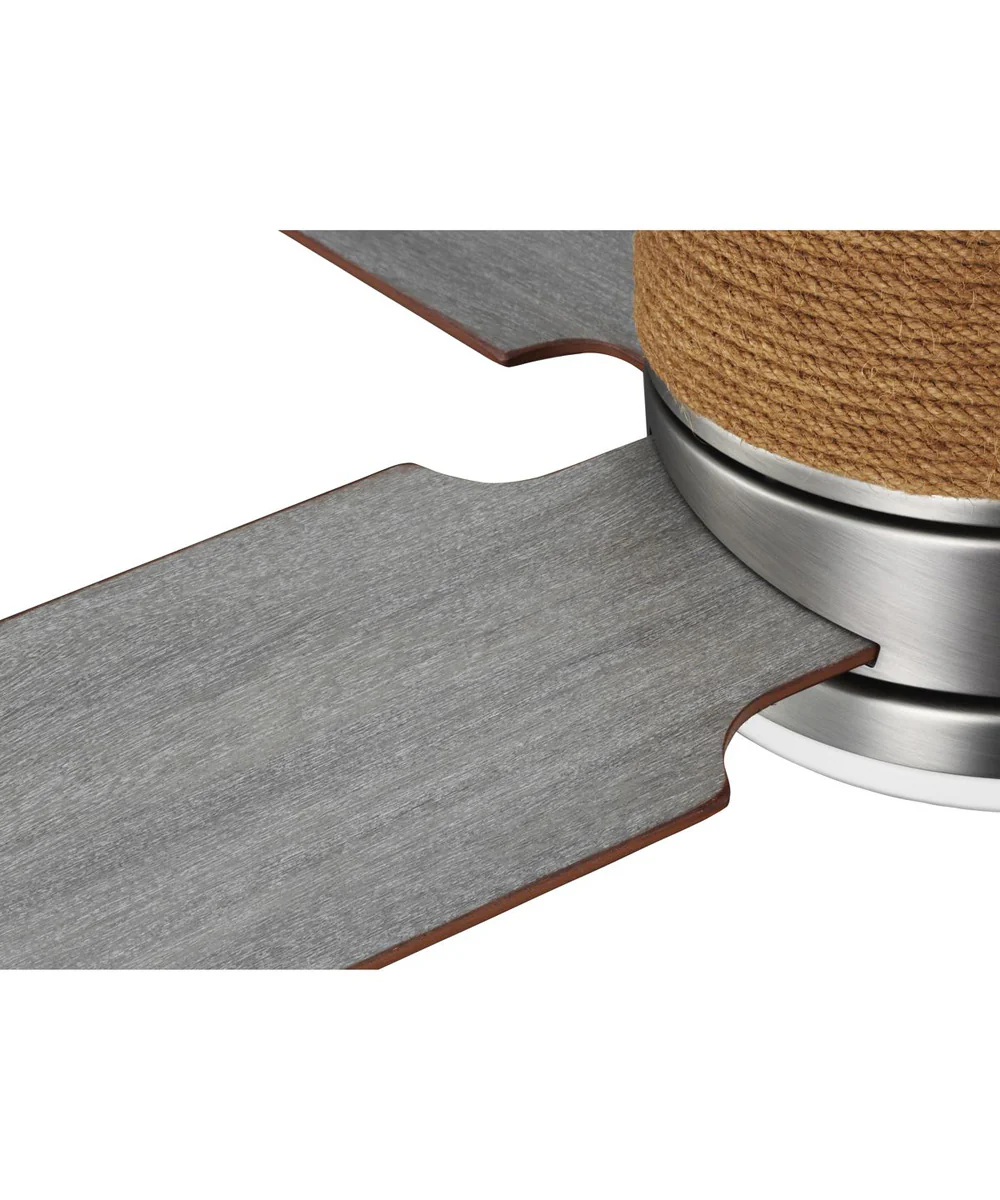 Shaffer II 56 in. 4-Blade Ceiling Fan with Integrated LED Lamped Light Natural Jute Accents Antique Nickel - Image 10