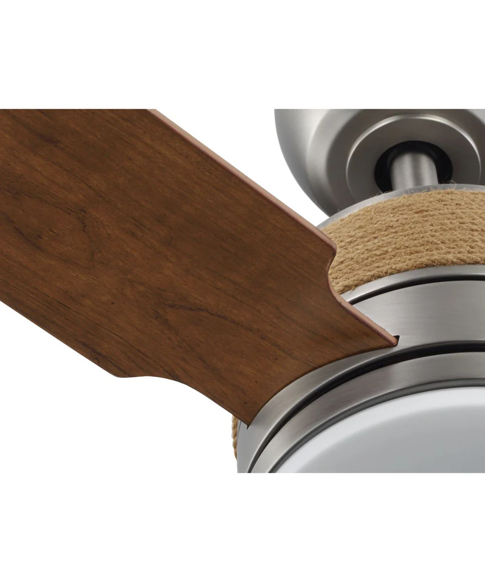 Shaffer II 56 in. 4-Blade Ceiling Fan with Integrated LED Lamped Light Natural Jute Accents Antique Nickel - Image 8