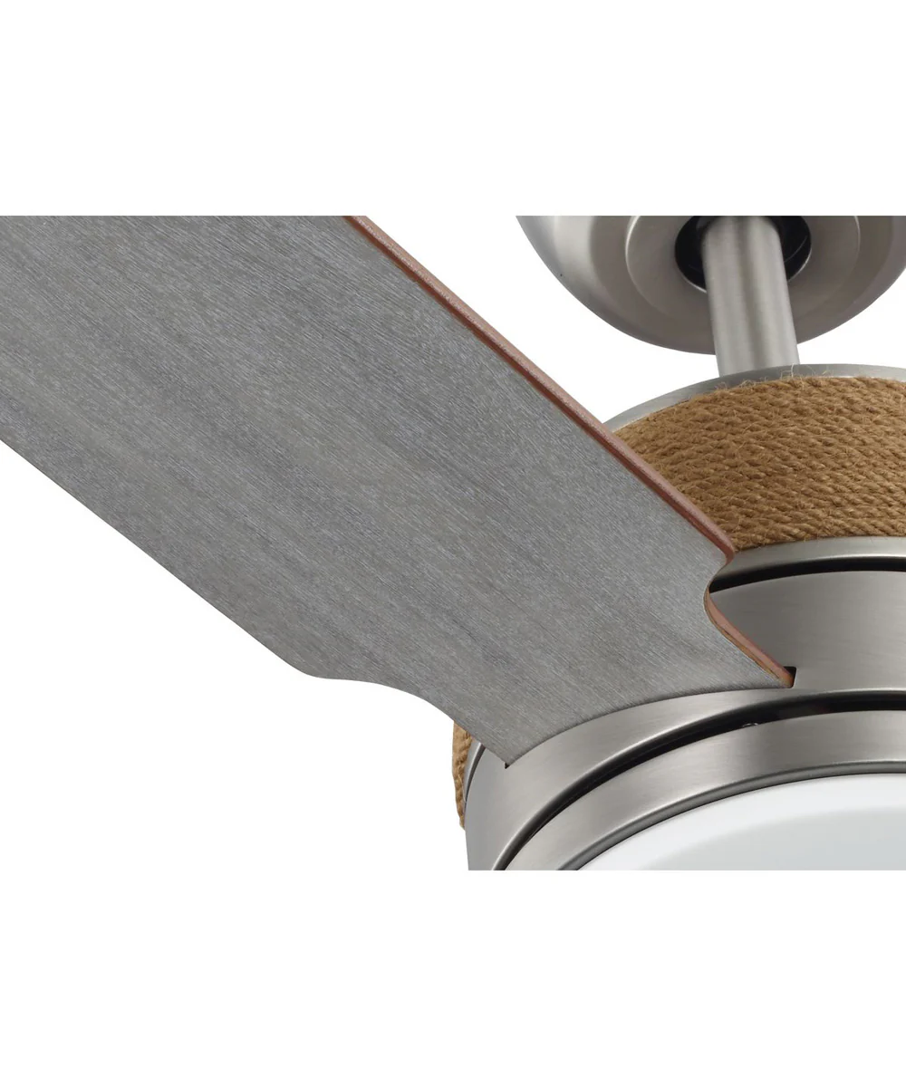 Shaffer II 56 in. 4-Blade Ceiling Fan with Integrated LED Lamped Light Natural Jute Accents Antique Nickel - Image 9
