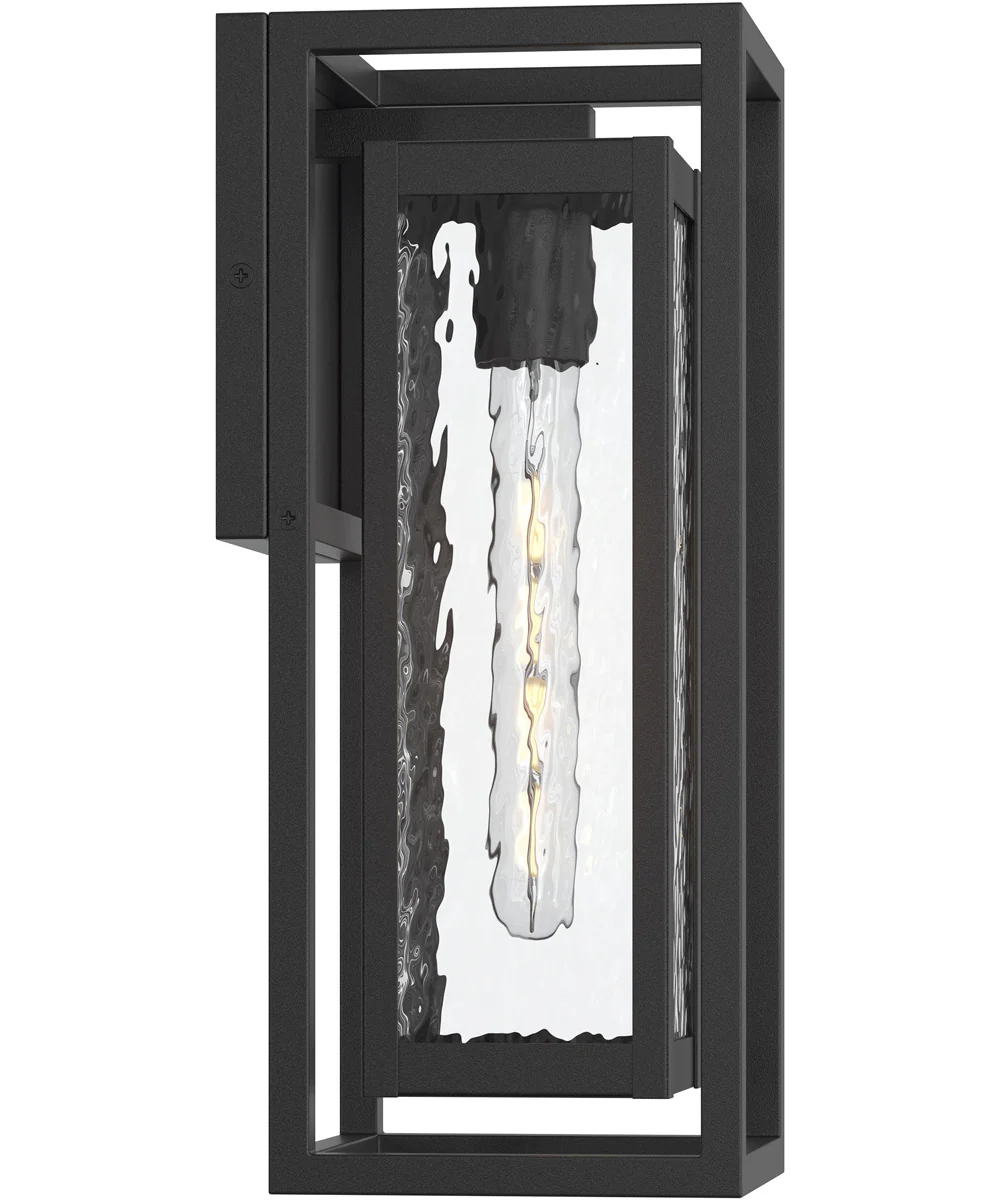 Shaw 15 inch 1 Light Outdoor Wall Light with Clear Glass Textured Black - Image 6