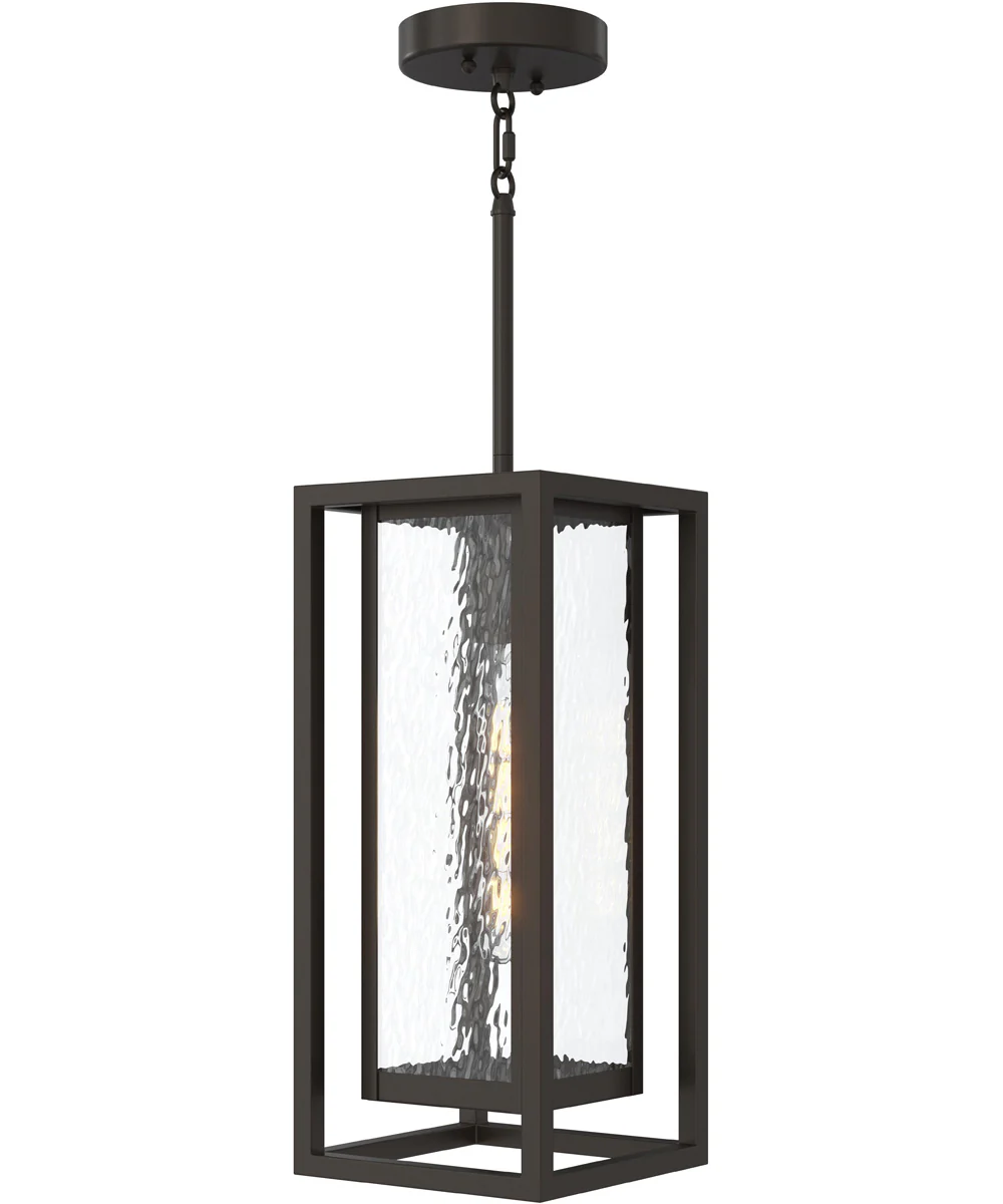 Shaw 17 Inch 1 Light Outdoor Pendant with Clear Glass Antique Bronze