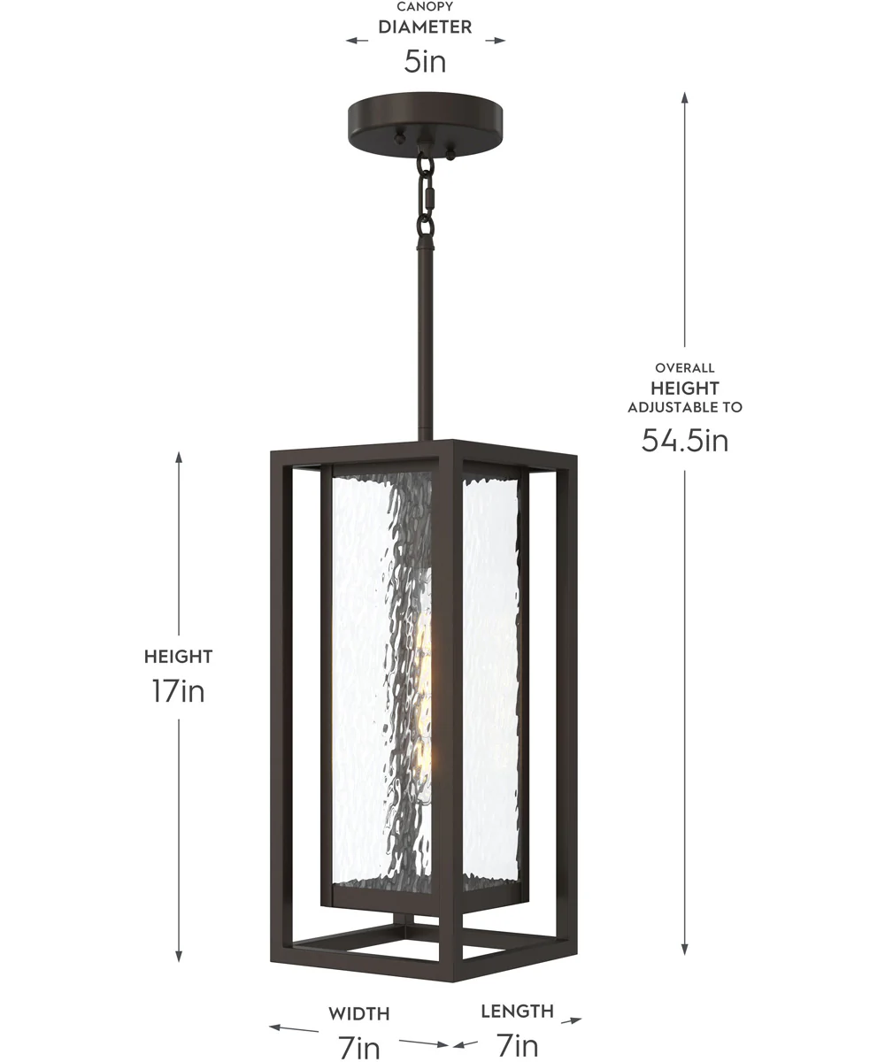 Shaw 17 Inch 1 Light Outdoor Pendant with Clear Glass Antique Bronze - Image 2