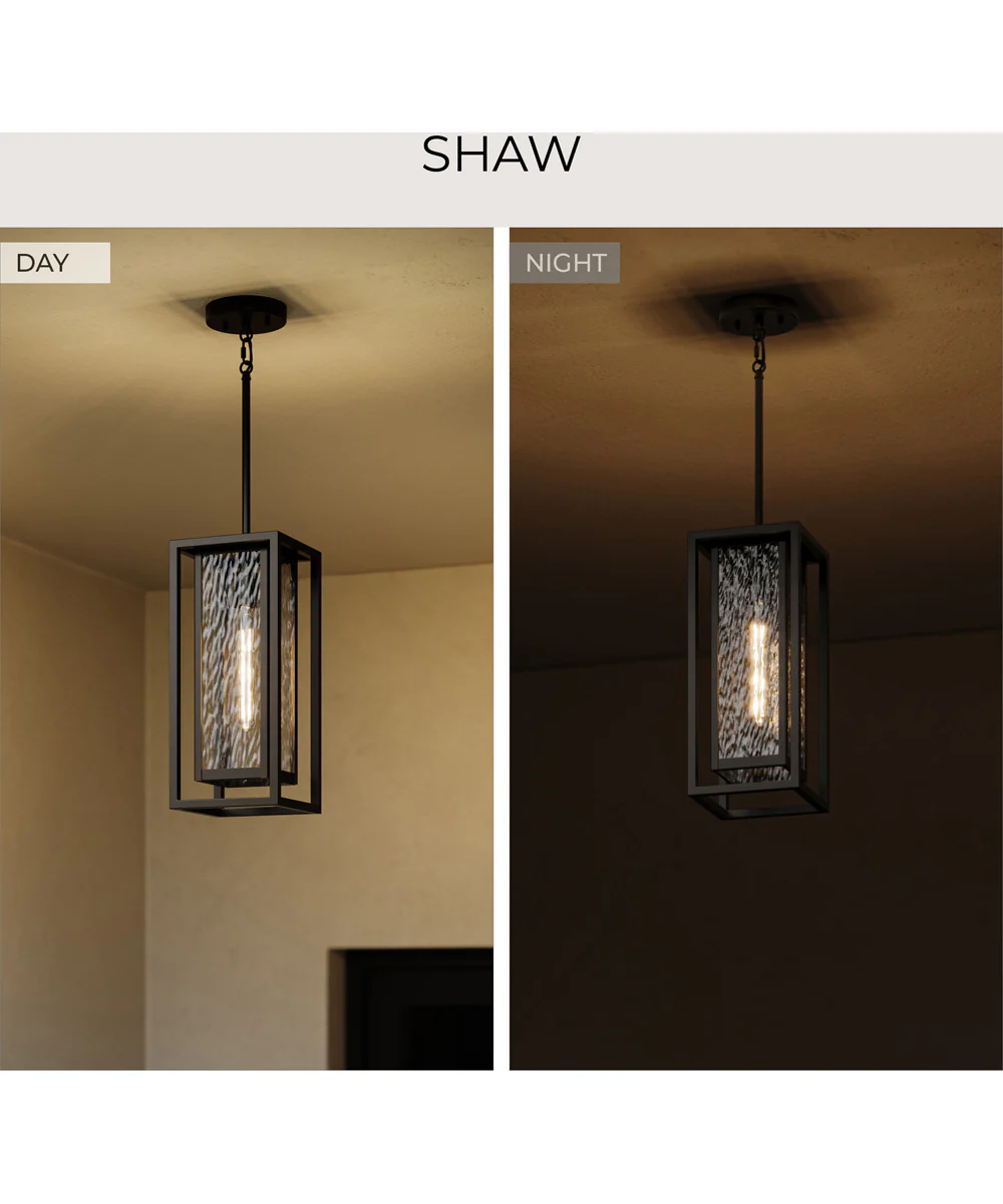 Shaw 17 Inch 1 Light Outdoor Pendant with Clear Glass Antique Bronze - Image 6