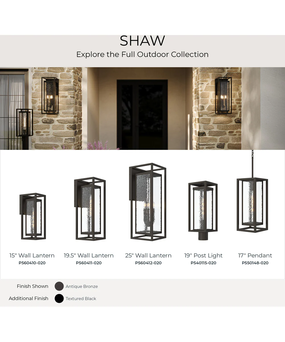 Shaw 19.5 inch 1 Light Outdoor Wall Light with Clear Glass Antique Bronze - Image 10