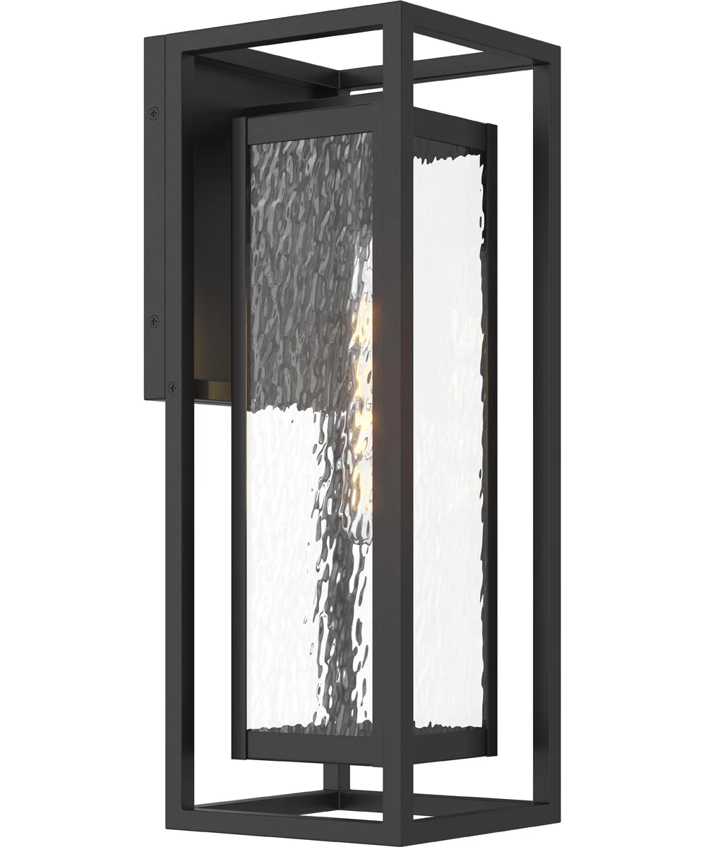 Shaw 19.5 inch 1 Light Outdoor Wall Light with Clear Glass Textured Black