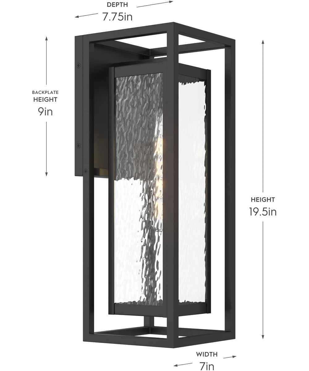 Shaw 19.5 inch 1 Light Outdoor Wall Light with Clear Glass Textured Black - Image 4