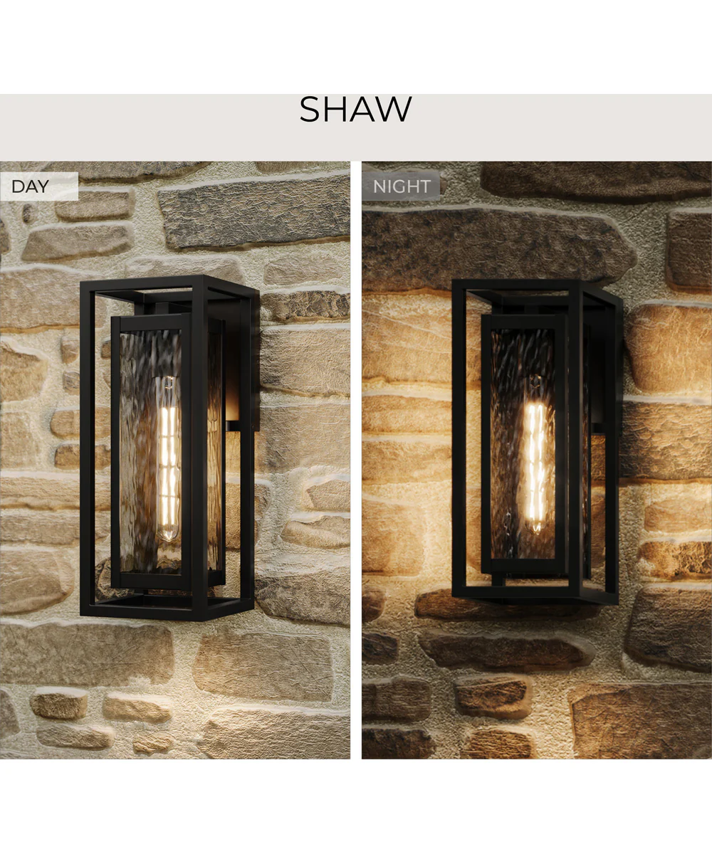 Shaw 19.5 inch 1 Light Outdoor Wall Light with Clear Glass Textured Black - Image 8
