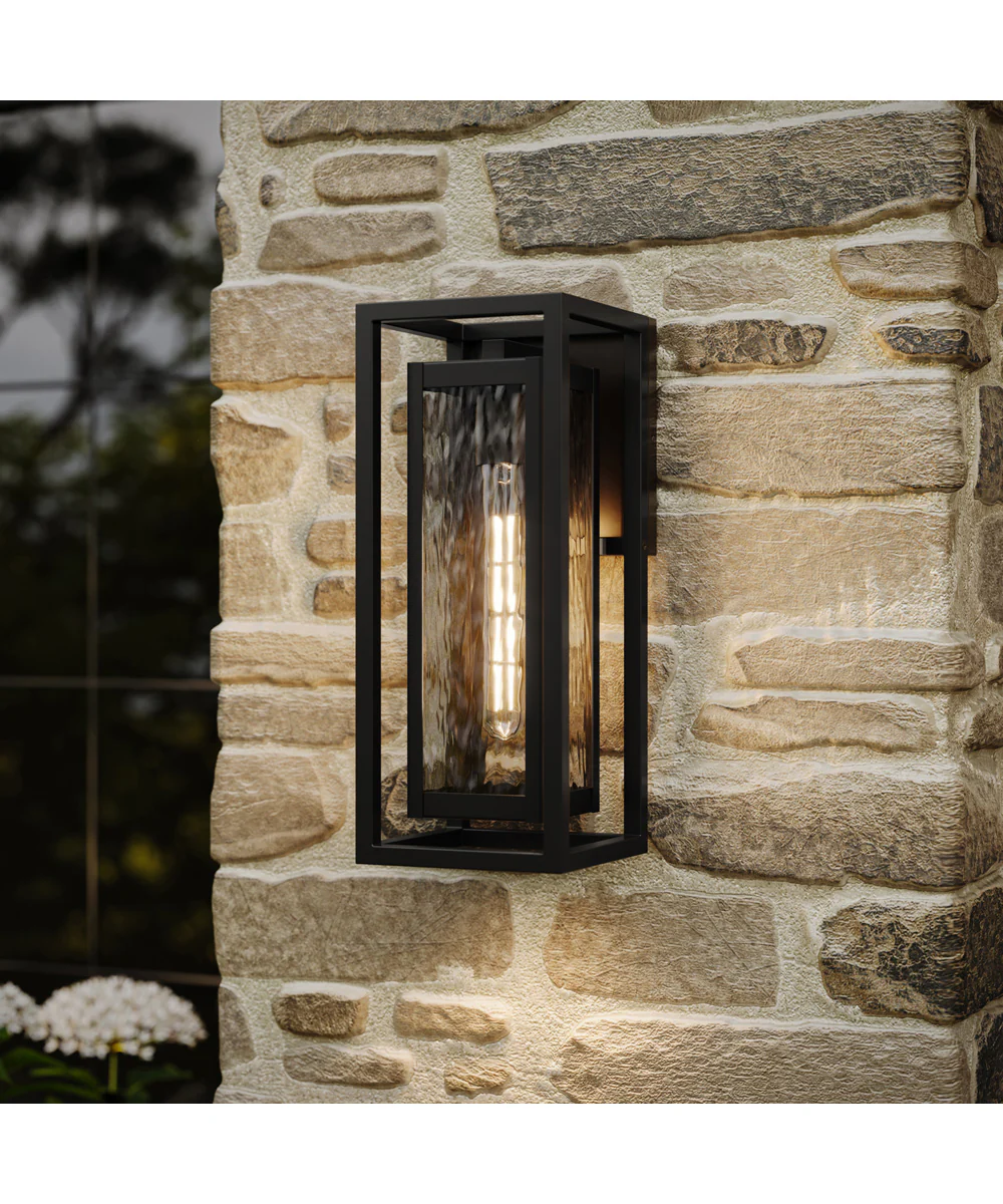 Shaw 19.5 inch 1 Light Outdoor Wall Light with Clear Glass Textured Black - Image 9