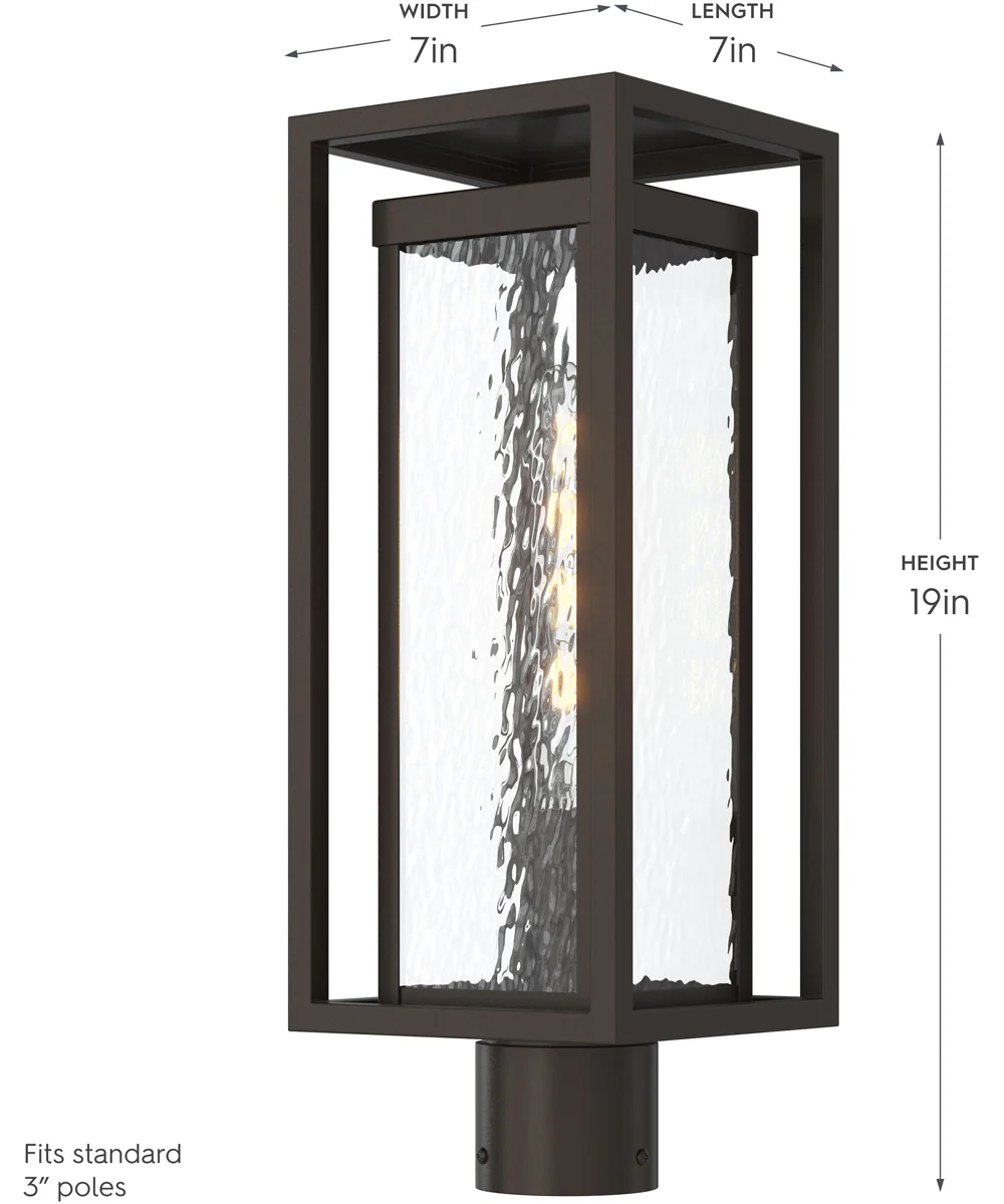 Shaw 19 Inch 1 Light Outdoor Post Light with Clear Glass Antique Bronze - Image 4