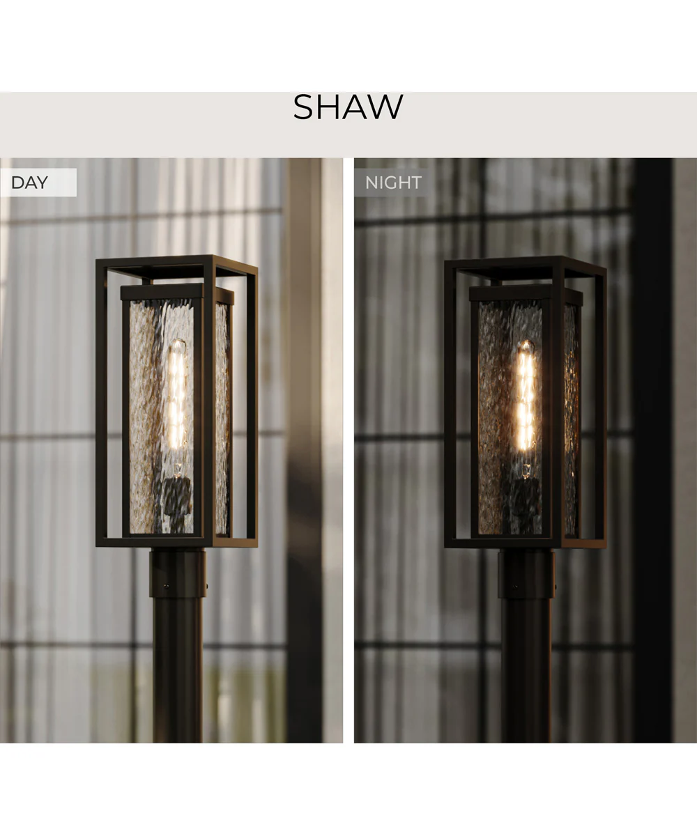 Shaw 19 Inch 1 Light Outdoor Post Light with Clear Glass Antique Bronze - Image 8