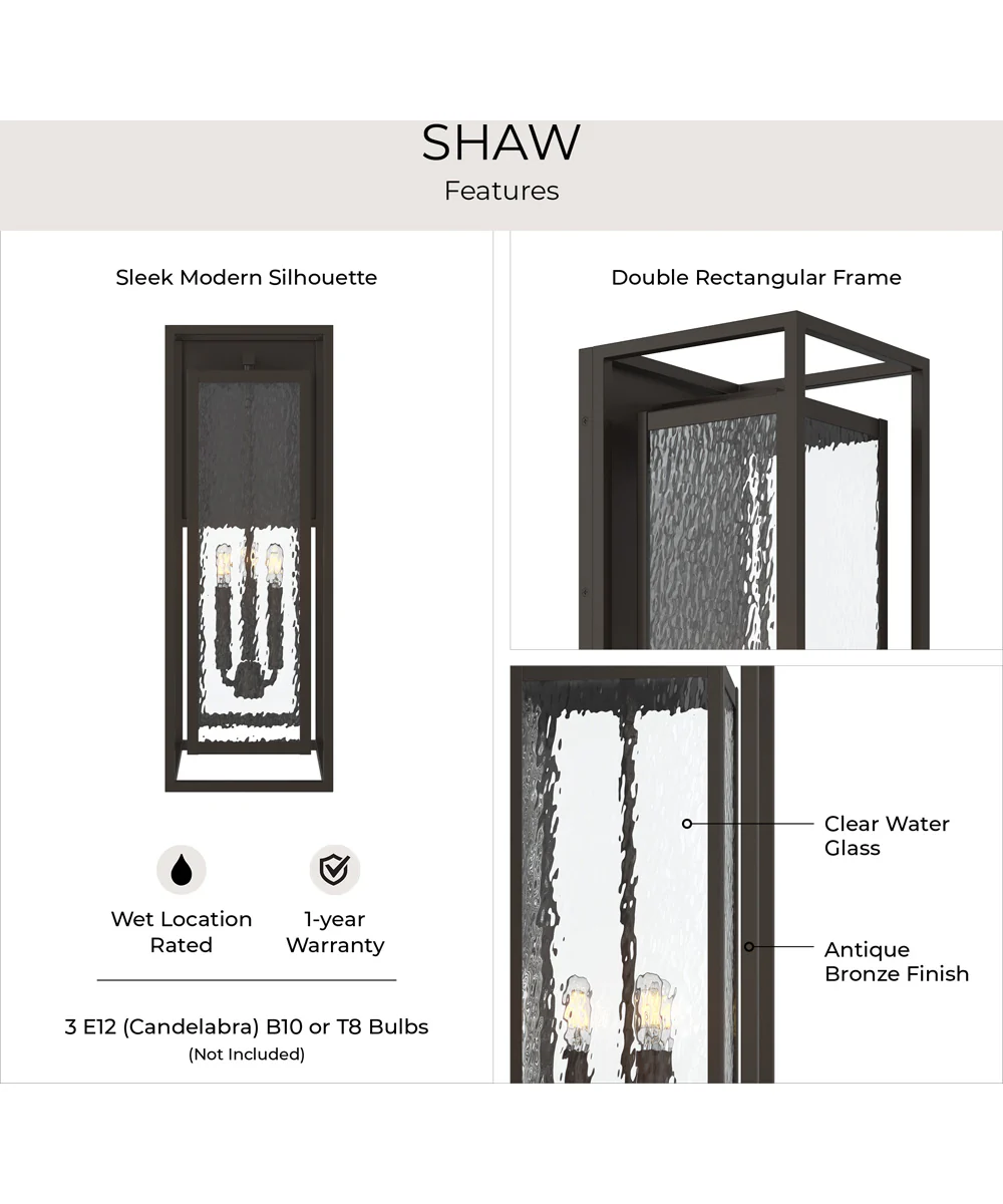 Shaw 25 inch 1 Light Outdoor Wall Light with Clear Glass Antique Bronze - Image 7