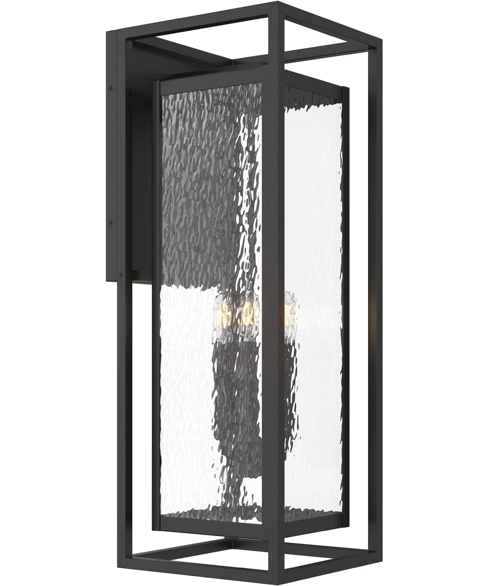 Shaw 25 inch 1 Light Outdoor Wall Light with Clear Glass Textured Black