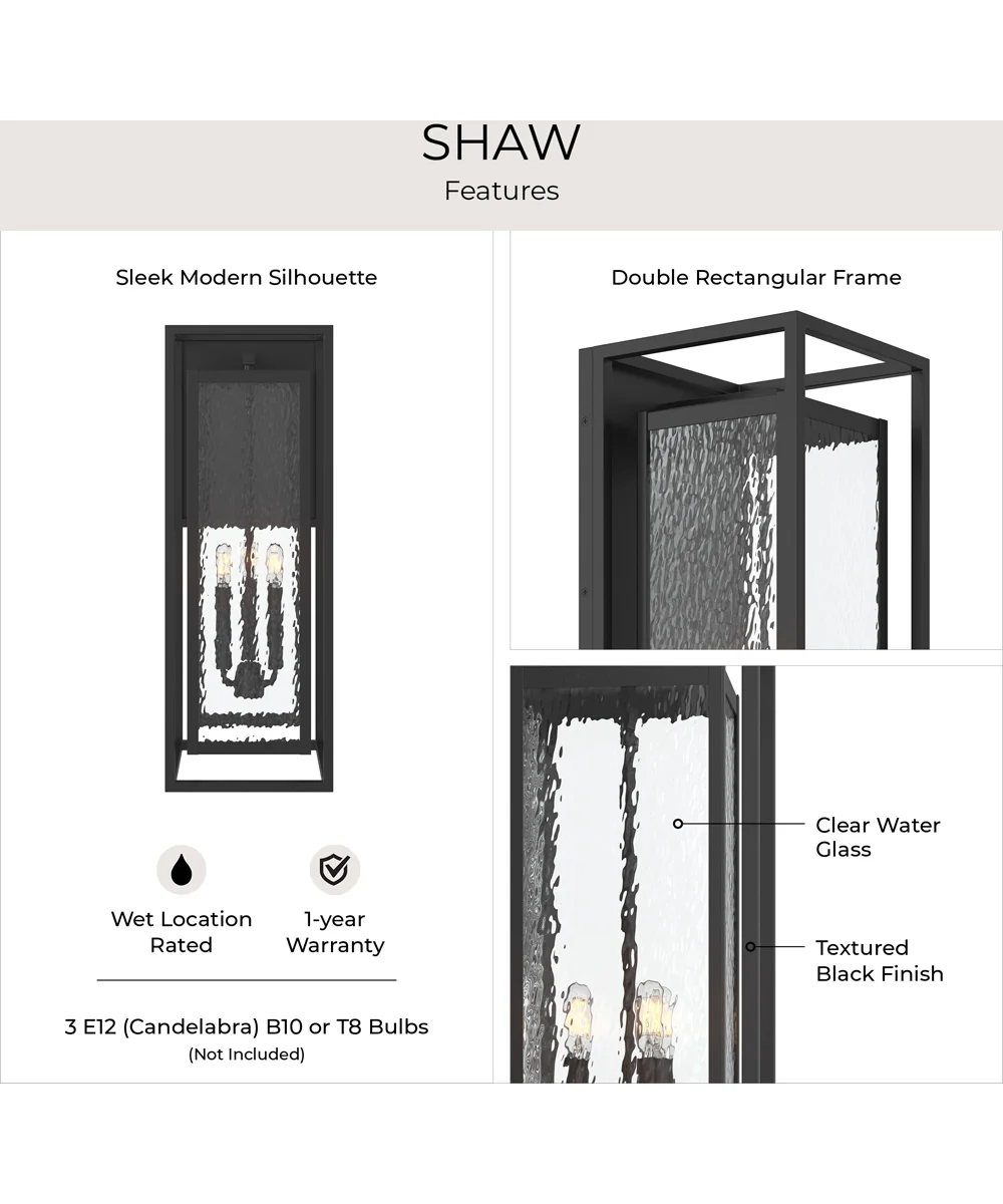 Shaw 25 inch 1 Light Outdoor Wall Light with Clear Glass Textured Black - Image 7