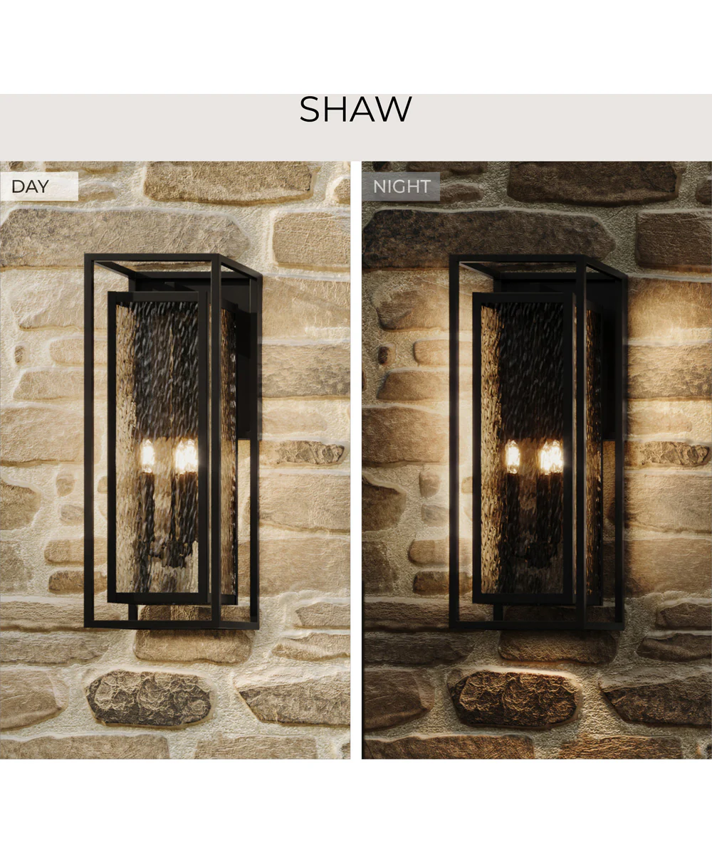 Shaw 25 inch 1 Light Outdoor Wall Light with Clear Glass Textured Black - Image 8