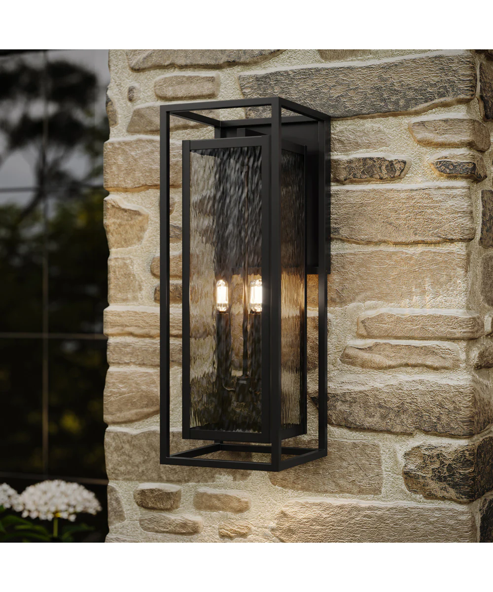 Shaw 25 inch 1 Light Outdoor Wall Light with Clear Glass Textured Black - Image 9