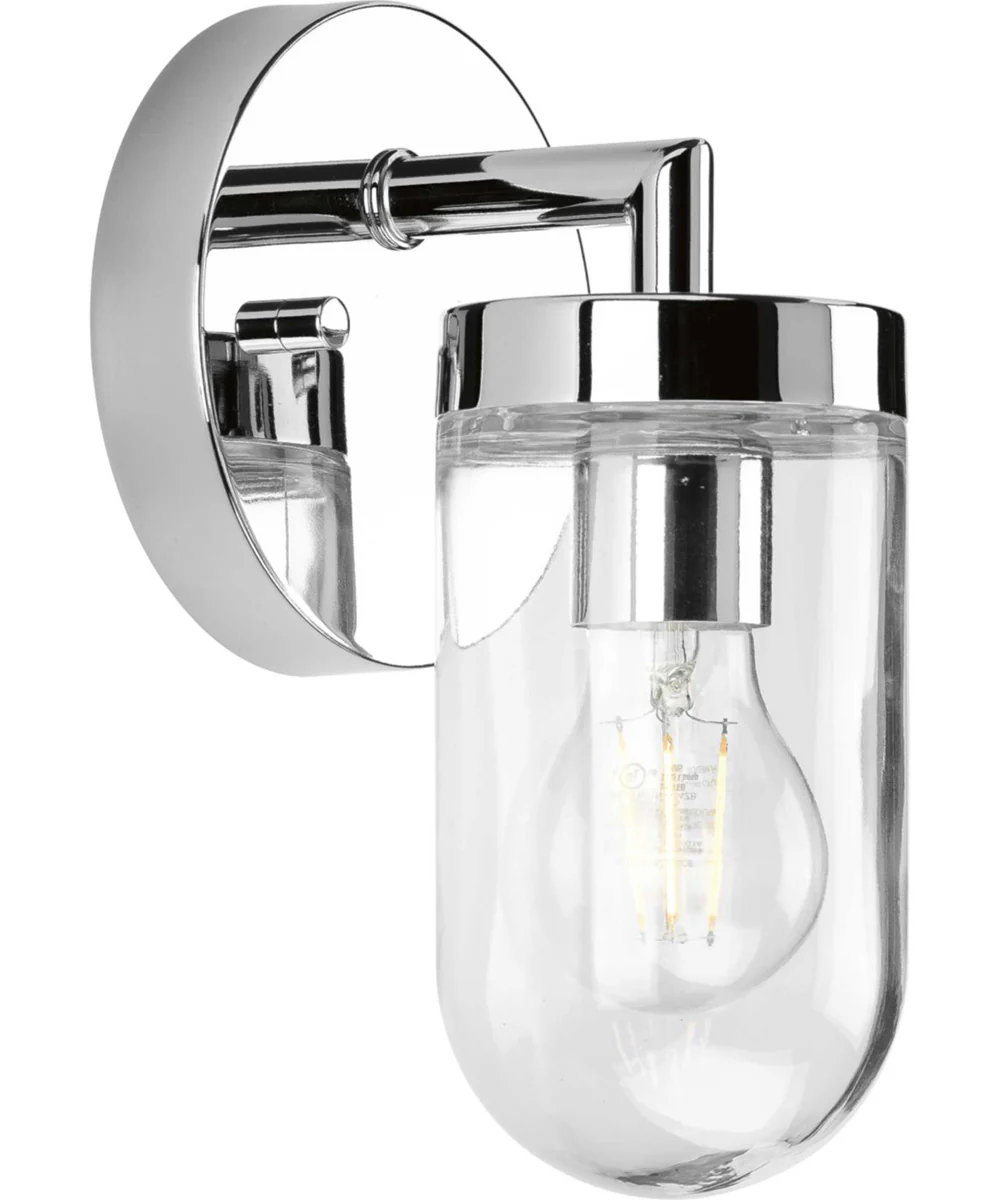 Signal 1-Light Clear Glass Coastal Bath Vanity Light Polished Chrome - Image 3