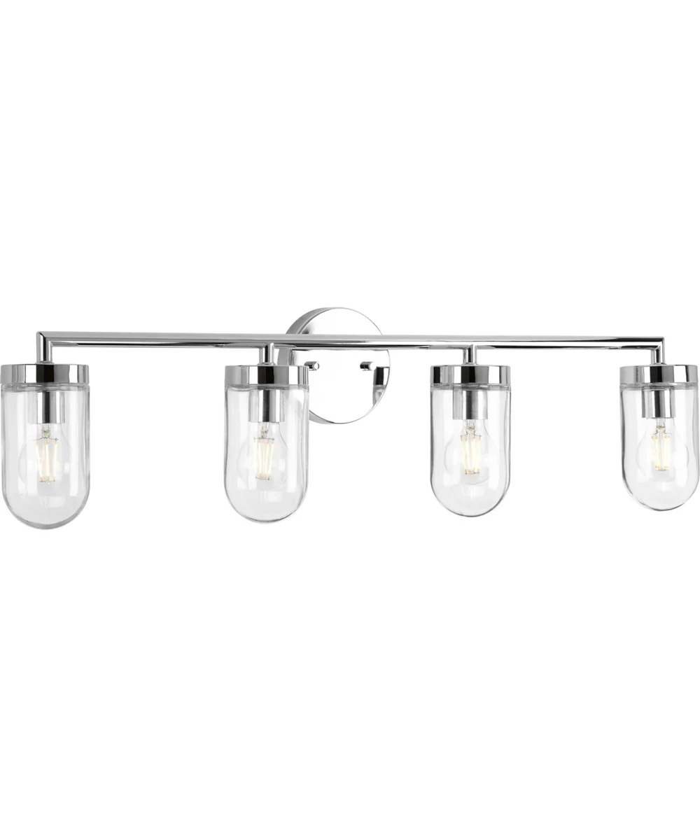 Signal 4-Light Clear Glass Coastal Bath Vanity Light Polished Chrome - Image 2